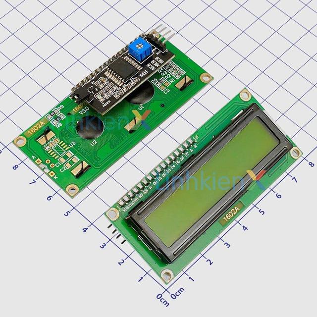 Màn Hình LCD 1602 Nền Xanh Lá Chữ Đen 5VDC Kèm I2C Driver